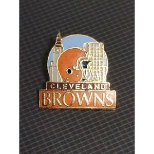 Vintage 1989 NFL Cleveland Browns‎ Helmet City Skyline Souvenir Pin